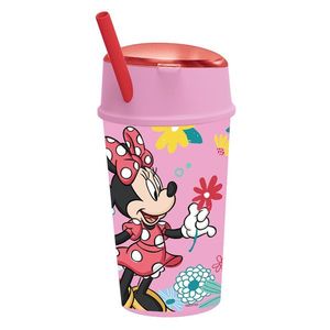 Pahar cu pai si compartiment superior, Stor, Minnie Mouse, 400 ml imagine