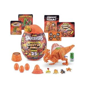 Figurina surpriza in ou, Smashers, Mega Light Up Dino, Galben, 21 cm imagine