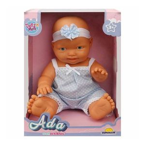 Papusa bebelus Ada, Dollz n More, cu pijama albastra, 23 cm imagine