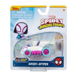 Masinuta din metal si figurina, Spidey and His Amazing Friends, Ghost Spider imagine