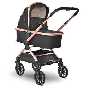 Carucior 3 in 1, Lorelli Reya, maner reversibil, pana la 22 kg, Black Jasper imagine