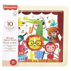 Mini puzzle din lemn, Fisher Price, Jungla, HXV18 imagine