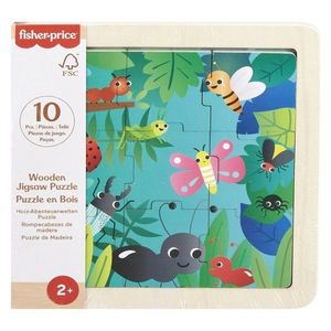 Mini puzzle din lemn, Fisher Price, Insecte, HXV19 imagine