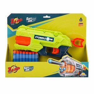 Pistol cu 16 sageti din burete, Zapp Toys, Storm-Zone, Verde imagine