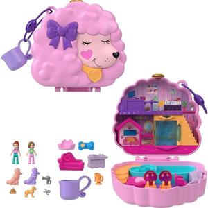 Set de joaca cu 2 papusi si 12 accesorii Polly Pocket, Groom & Glam Poodle, HKV35 imagine