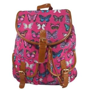 Rucsac urban Butterfly, fond roz - LaRue imagine