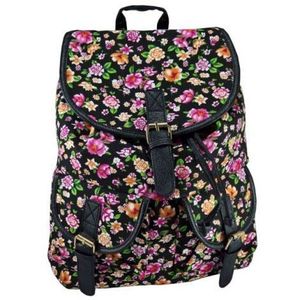 Rucsac urban Jolie Fleurs, fond negru - LaRue imagine