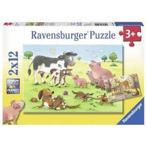 Puzzle familii animale, 2x12 piese imagine