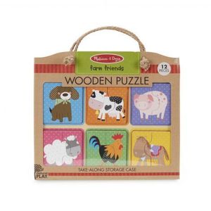 Primul meu puzzle eco din lemn Prieteni de la Ferma - Melissa & Doug imagine