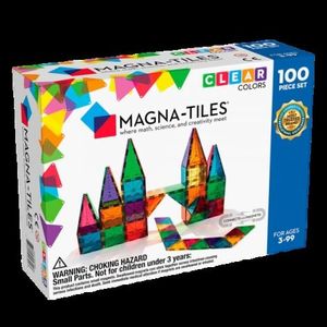 Magna-Tiles Clear Colors set magnetic (100 piese) imagine