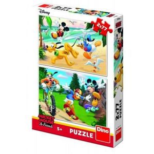 Puzzle 2 in 1 - mickey campionul (77 piese) imagine