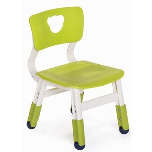 Scaun alb verde lime din plastic pentru gradinita, reglabil marimea 1-2 imagine