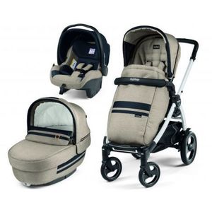 Carucior 3 In 1, Peg Perego, Book Plus 51 S, Titania White, Luxe Ecru imagine