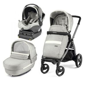 Carucior 3 In 1, Peg Perego, Book Plus S, Titania, baza i-Size inclusa, Luxe Pure imagine