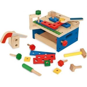 Banc de lucru din lemn de jucarie cu fierastrau si ciocan Melissa & Doug 9386 imagine