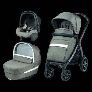 Carucior 3 in 1 Peg Perego Book, Primoviaggio SL, 0 - 22 kg, City Grey, Gri Alb * imagine