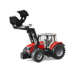 BRUDER - TRACTOR MASSEY FERGUSON 7624 CU INCARCATOR FRONTAL imagine