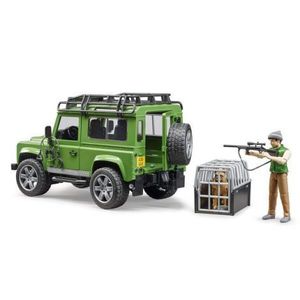 BRUDER - MASINA DE TEREN LAND ROVER DEFENDER CU PADURAR SI CAINE imagine