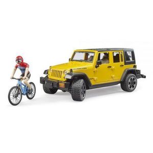 BRUDER - JEEP WRANGLER UNLIMITED RUBICON CU BICICLETA SI CICLIST imagine