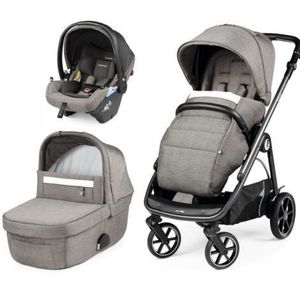 Carucior 3 in 1 Peg Perego Veloce, Lounge, 0 - 22 kg, City Grey, Gri Alb imagine