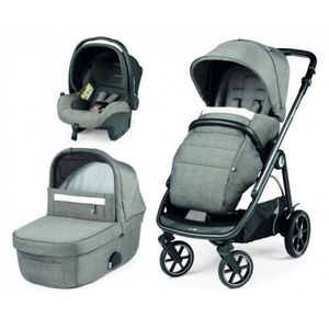 Carucior 3 in 1 Peg Perego Veloce, Primoviaggio SL, 0 - 22 kg, City Grey, Gri Alb imagine