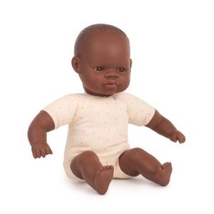 Papusa bebelus african 32 cm in cutie, cu corp moale imagine