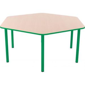 Masa hexagonala Bambino 40 cm cu cant verde imagine