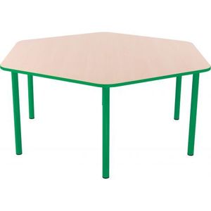 Masa hexagonala Bambino 46 cm cu cant verde imagine