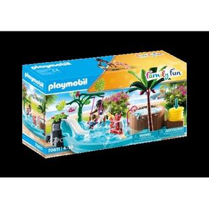 Piscina de copii cu tobogan 70611 Playmobil imagine