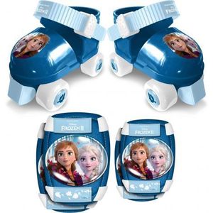 Set de role reglabile 23-27, Frozen II, Anna, Elsa, cu genunchiere, RN244035, albastru imagine