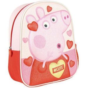 Rucsac Cerda Peppa Pig 3D Premium, 25 x 31 x 10 cm, roz rosu imagine