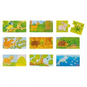 Set de 9 puzzleuri Cu ce se hranesc animalele? imagine