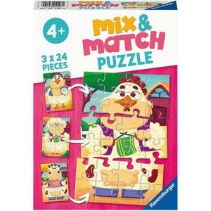 Puzzle Mix & Match Prietenii de la Ferma, 3x24 piese - Ravensburger imagine