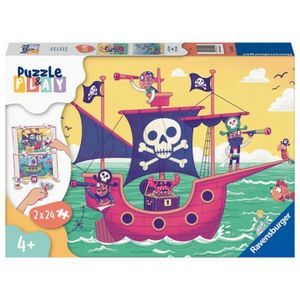 PUZZLE SI JOC BARCA PIRATILOR, 2x24 PIESE imagine