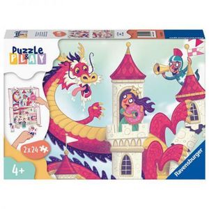 PUZZLE SI JOC DRAGON, 2x24 PIESE imagine