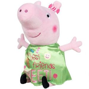 Jucarie din plus Peppa Pig cu rochie verde din satin, 17 cm imagine