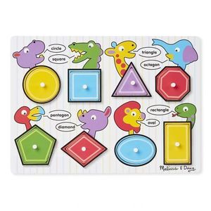 Puzzle Lemn Forme Geometrice Melissa And Doug imagine