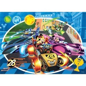 Puzzle de colorat - mickey in cursa (24 piese) imagine