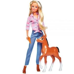 Papusa Simba Steffi Love Little Horse 29 cm cu figurina si accesorii imagine