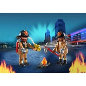 Playmobil - Set 2 Figurine - Pompieri Cu Accesorii imagine