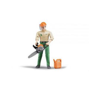 BRUDER - FIGURINA MUNCITOR FORESTIER CU ACCESORII imagine