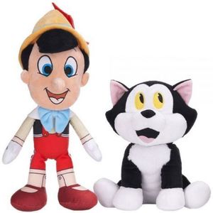 Set 2 jucarii din plus Pinocchio 35 cm si Figaro 24 cm imagine