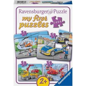 Puzzle Set 4 Buc Vehicule De Urgenta, 2 4 6 8 Piese imagine