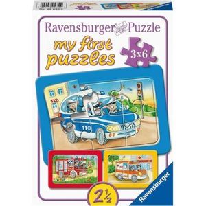 Puzzle Animale Conducand Vehicule, 3X6 Piese imagine