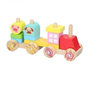 Set constructie din lemn Marionette Tren 11 piese imagine