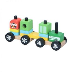 Set constructie din lemn Marionette Tractor 11 piese imagine