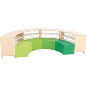 Set mobilier gradinita Quadro 137 Green, culoare alb-artar, pentru sedinte si dezbateri imagine