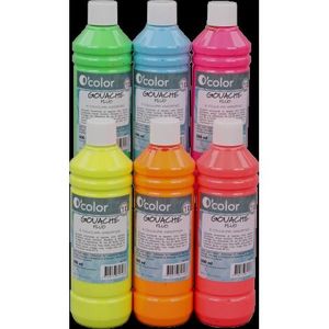 Guasa lavabila 6 x 500 ml, culori fluorescente imagine