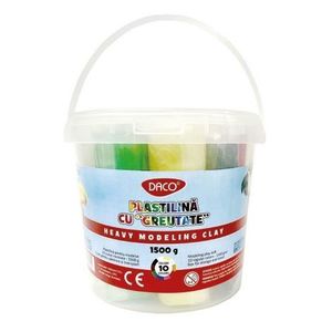 Plastilina 1500 gr, 10 culori clasice, in cutie din plastic imagine