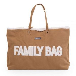 Geanta Childhome Family Bag, aspect piele intoarsa Bej imagine